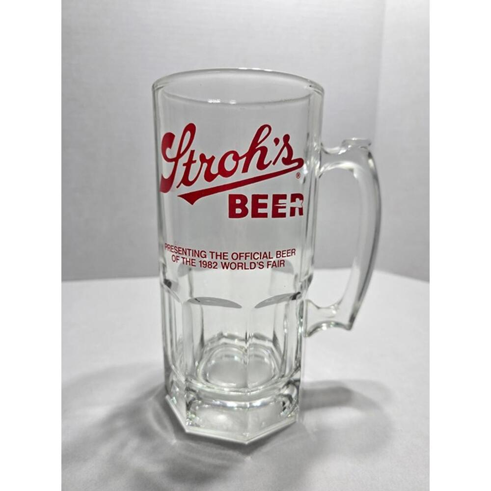Vintage: Libbey: Stroh's Beer: Glass Mug: 1982 World's Fair: Tested: Preowned